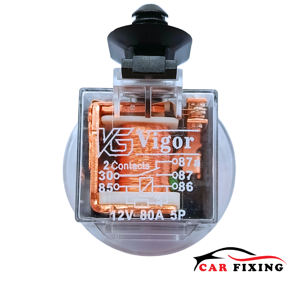 رله فن پژو شیشهای ۸۰ آمپر ویگور VIGOR | عملکرد مطمئن و مقاومت بالا برای خودروهای پژو