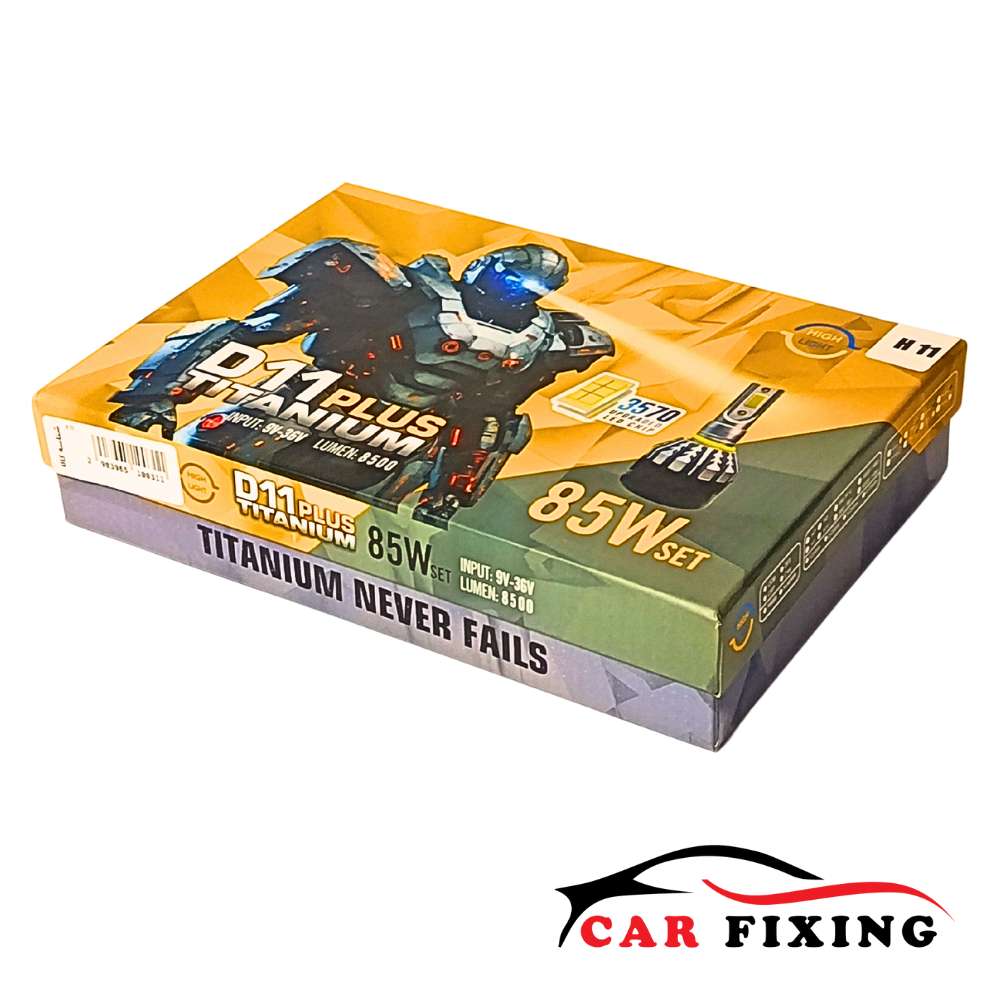 هدلایت D11 Plus Titanium LED CSP – پایه H11 - تصویر 2